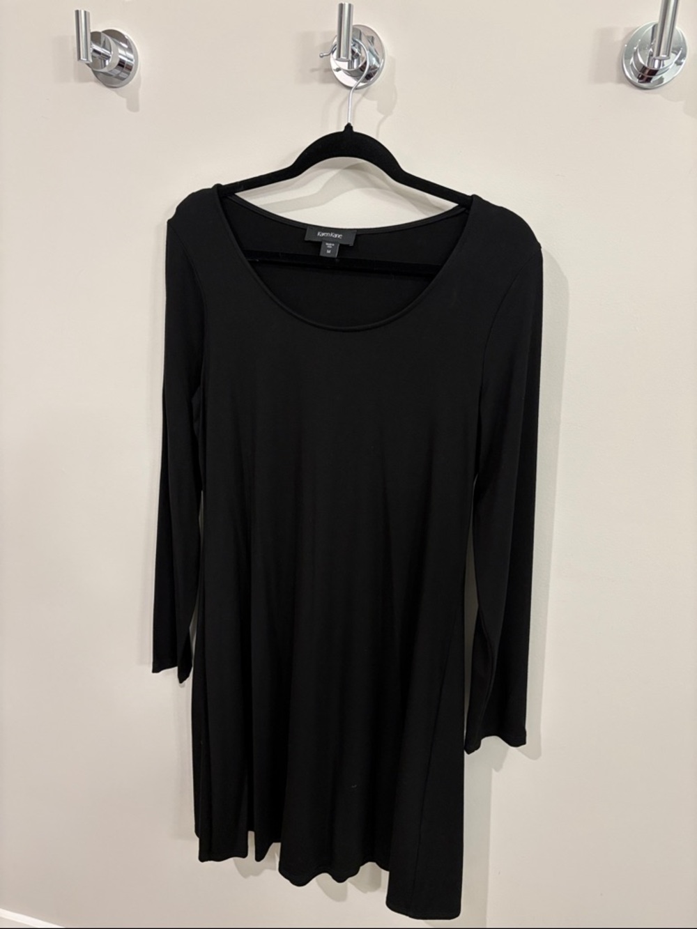 Karen Kane Black Long-Sleeve Scoop-Neck A-Line Dress NEVER WORN